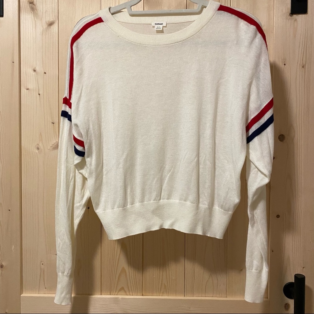 Garage Striped Knit Long Sleeve Sweater Top